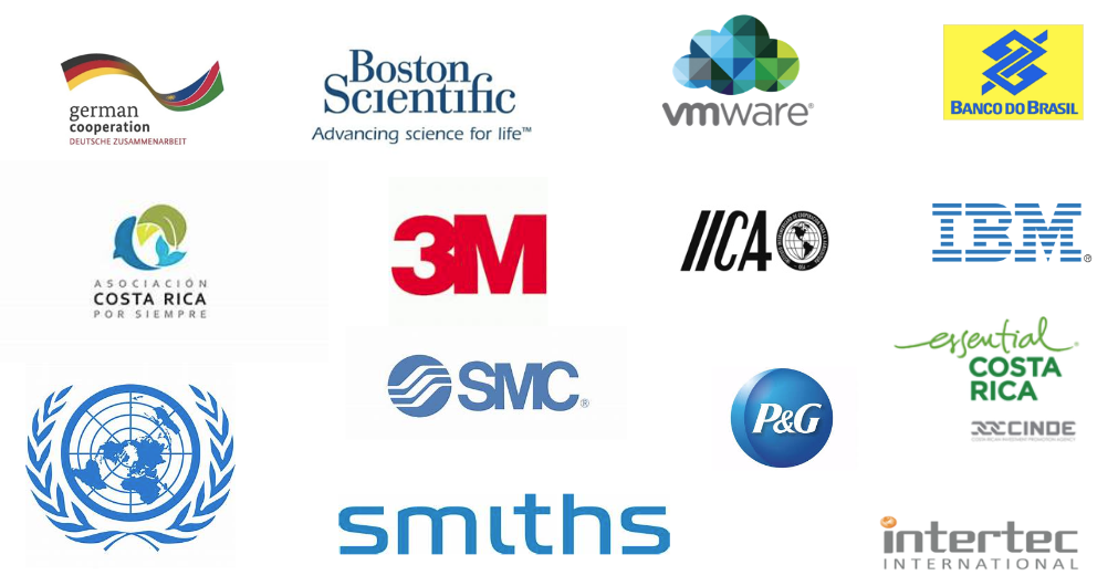 Logos from organizations that have worked with the UPEACE Centre for Executive Education